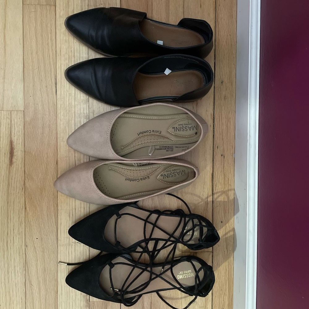 Three pairs of flats